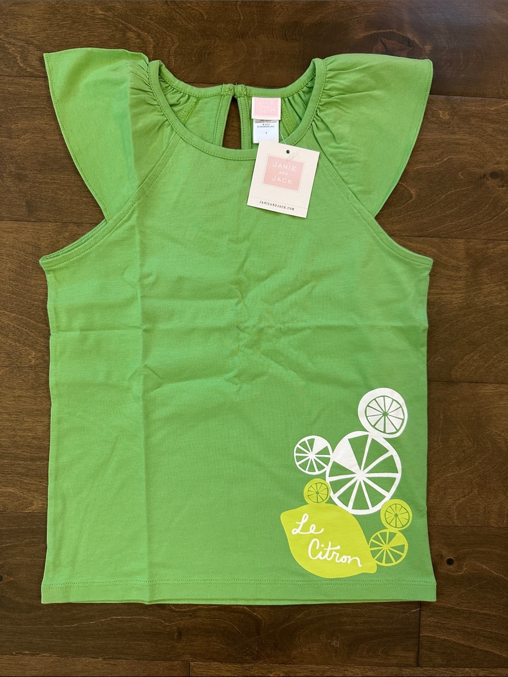 New Janie & Jack Le Citron Tee, Size 7.